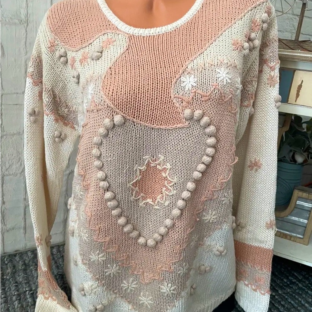 Women’s VINTAGE CLASS BOHO Embroidered Sweater M NWOT!